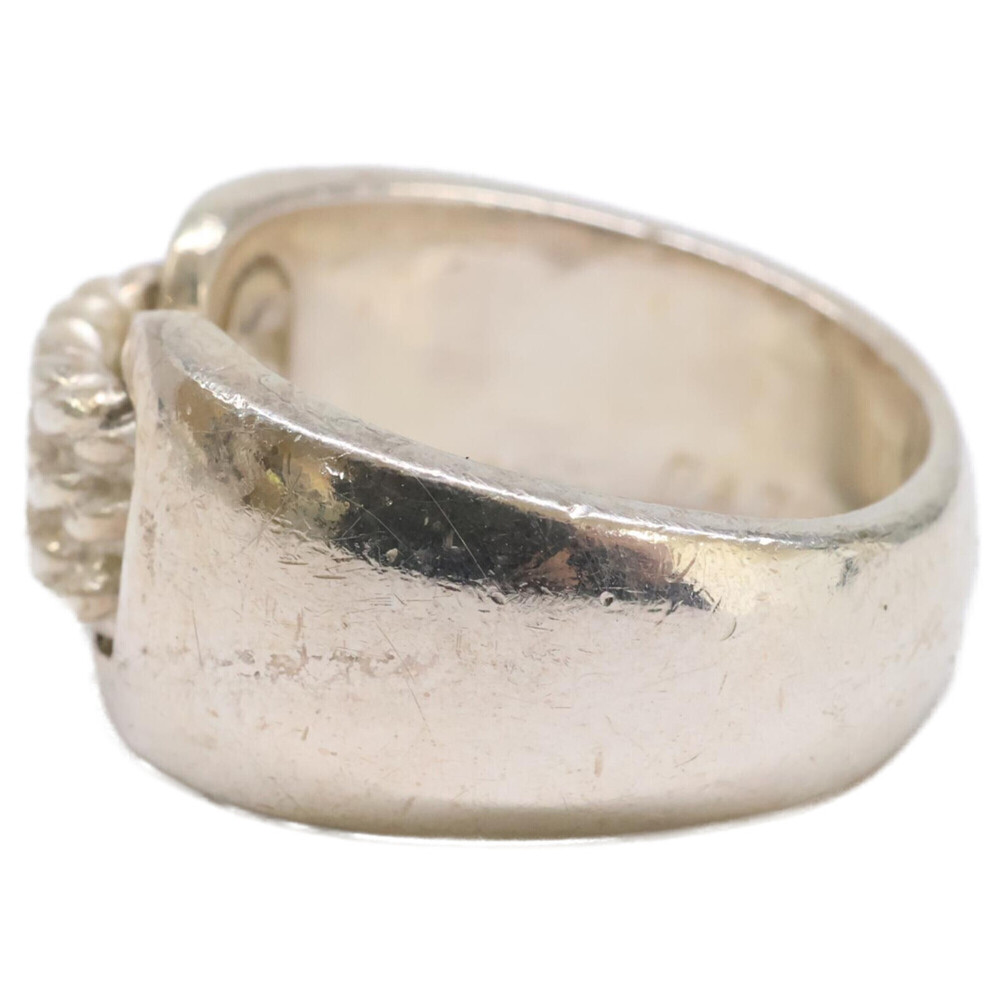 HERMES Hermes Chlorois Ring, Sterling Silver 925 Size 53, Silver, Men's - Picture 2 of 8
